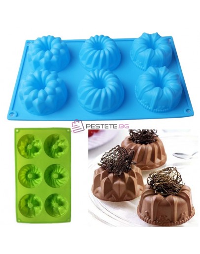 Силиконова форма за понички 6 гнезда